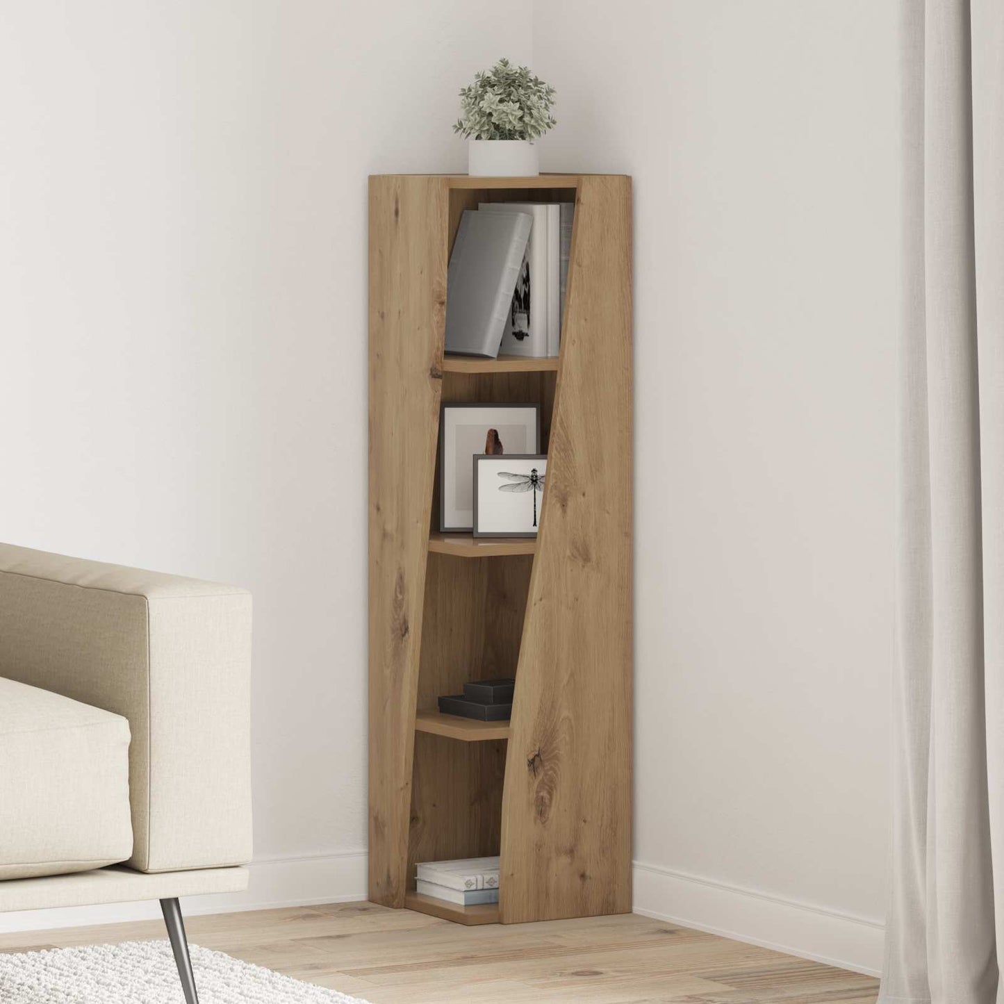 vidaXL Γωνιακό Ντουλάπι Artisan Oak 27,5x27x102εκ Επεξεργασμένο ξύλο