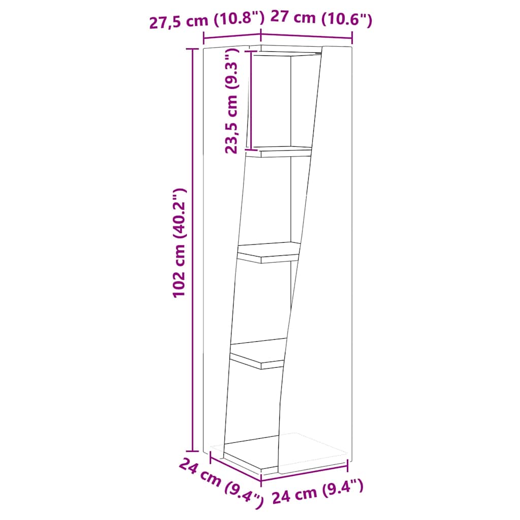 vidaXL Γωνιακό Ντουλάπι Artisan Oak 27,5x27x102εκ Επεξεργασμένο ξύλο