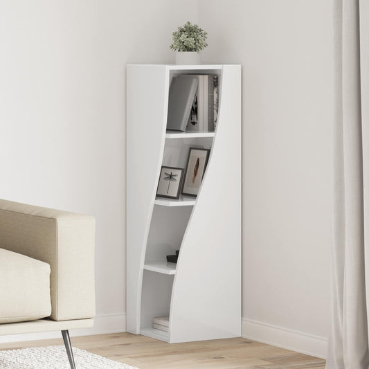 vidaXL Γωνιακό Ντουλάπι Υψηλής γυαλάδας λευκό 32x32x102εκ