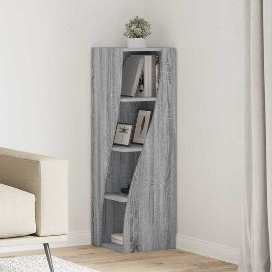 vidaXL Γωνιακό Ντουλάπι Γκρίζο Σονομα 32x32x102εκ Επεξεργασμένο ξύλο