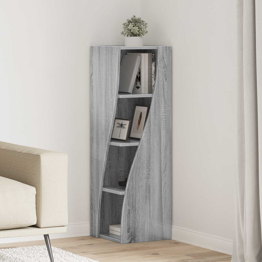 vidaXL Γωνιακό Ντουλάπι Γκρίζο Σονομα 32x32x102εκ Επεξεργασμένο ξύλο
