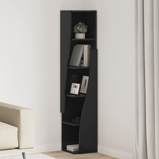 vidaXL Γωνιακό Ντουλάπι 27,5x27x140εκ Επεξεργασμένο Ξύλο Μαύρο
