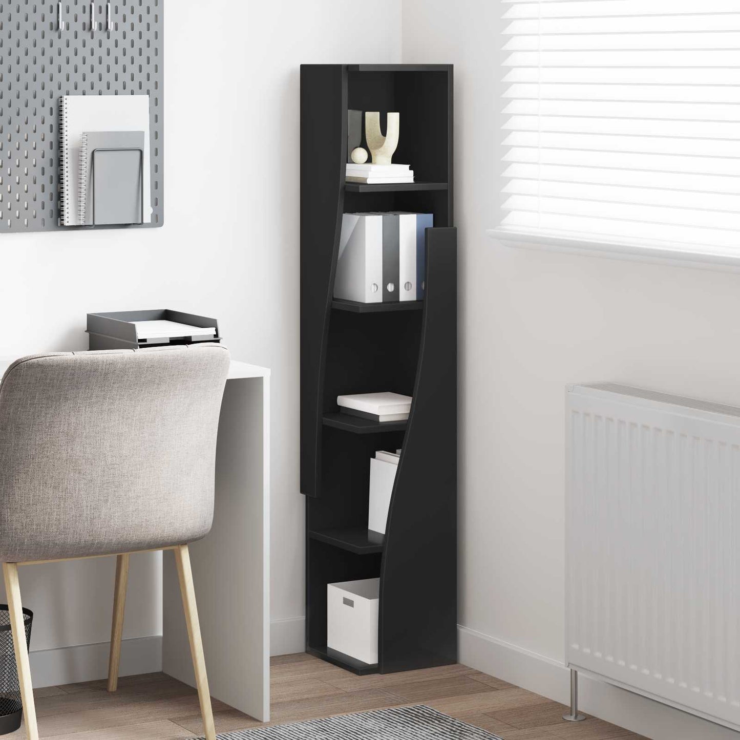 vidaXL Γωνιακό Ντουλάπι 27,5x27x140εκ Επεξεργασμένο Ξύλο Μαύρο