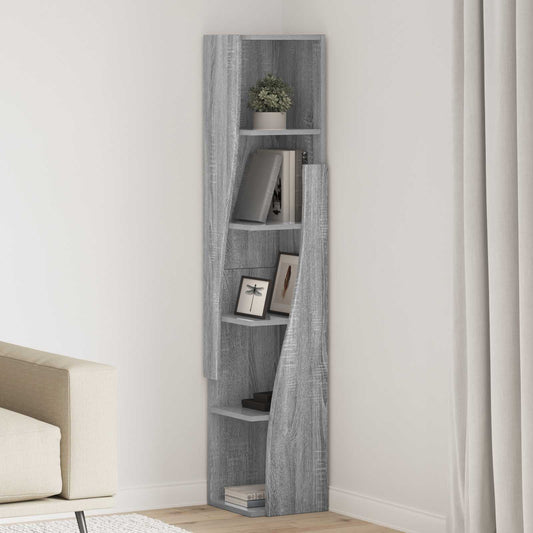 vidaXL Γωνιακό Ντουλάπι 27,5x27x140εκ Επεξεργασμένο Ξύλο Γκρίζο Σονομα