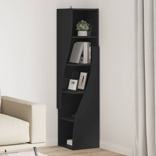 vidaXL Γωνιακό Ντουλάπι 32x32x140εκ Επεξεργασμένο Ξύλο Μαύρο