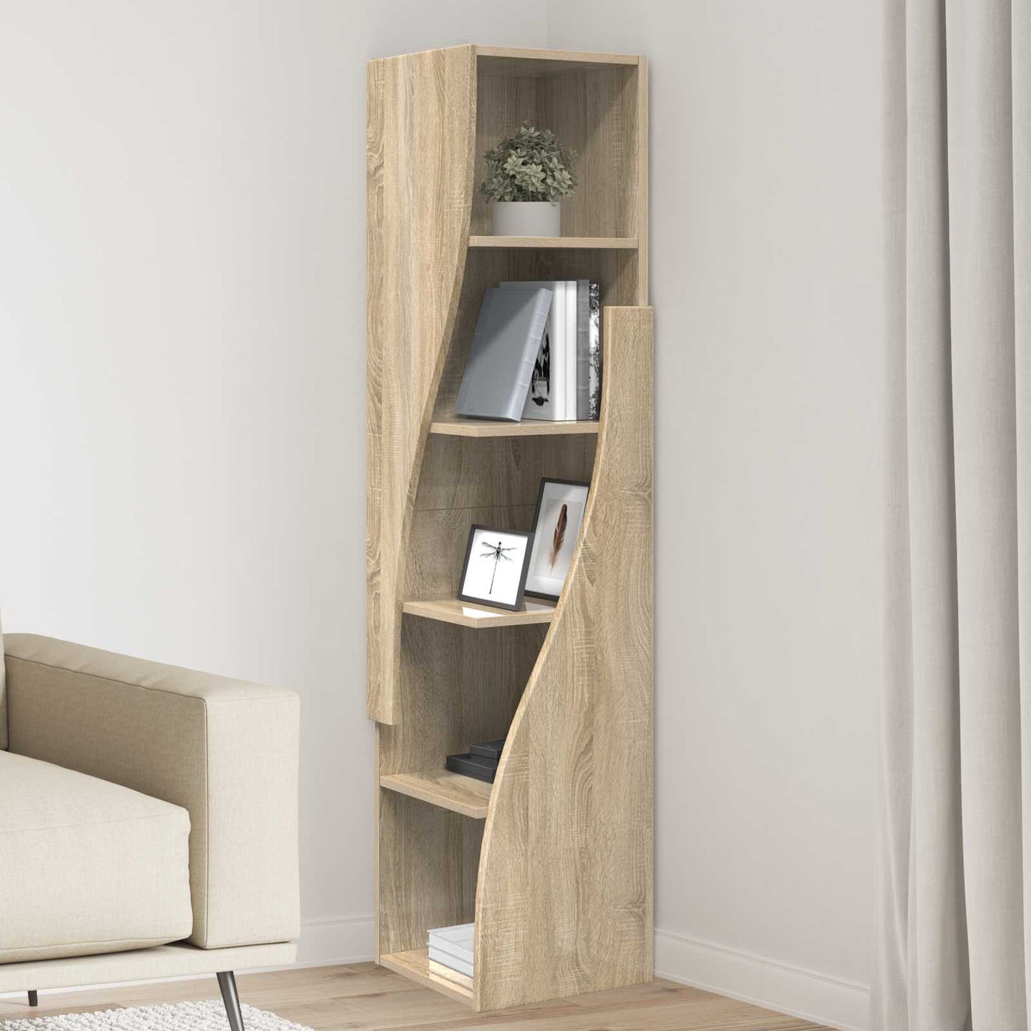 vidaXL Γωνιακό Ντουλάπι 32x32x140εκ Επεξεργασμένο Ξύλο Δρύς Sonoma