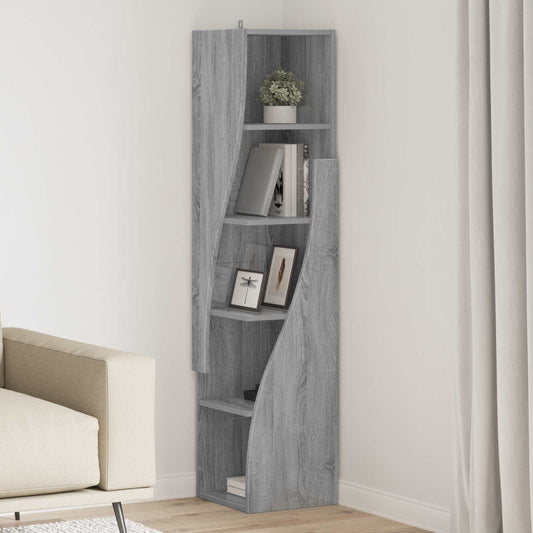 vidaXL Γωνιακό Ντουλάπι 32x32x140εκ Επεξεργασμένο Ξύλο Γκρίζο Σονομα