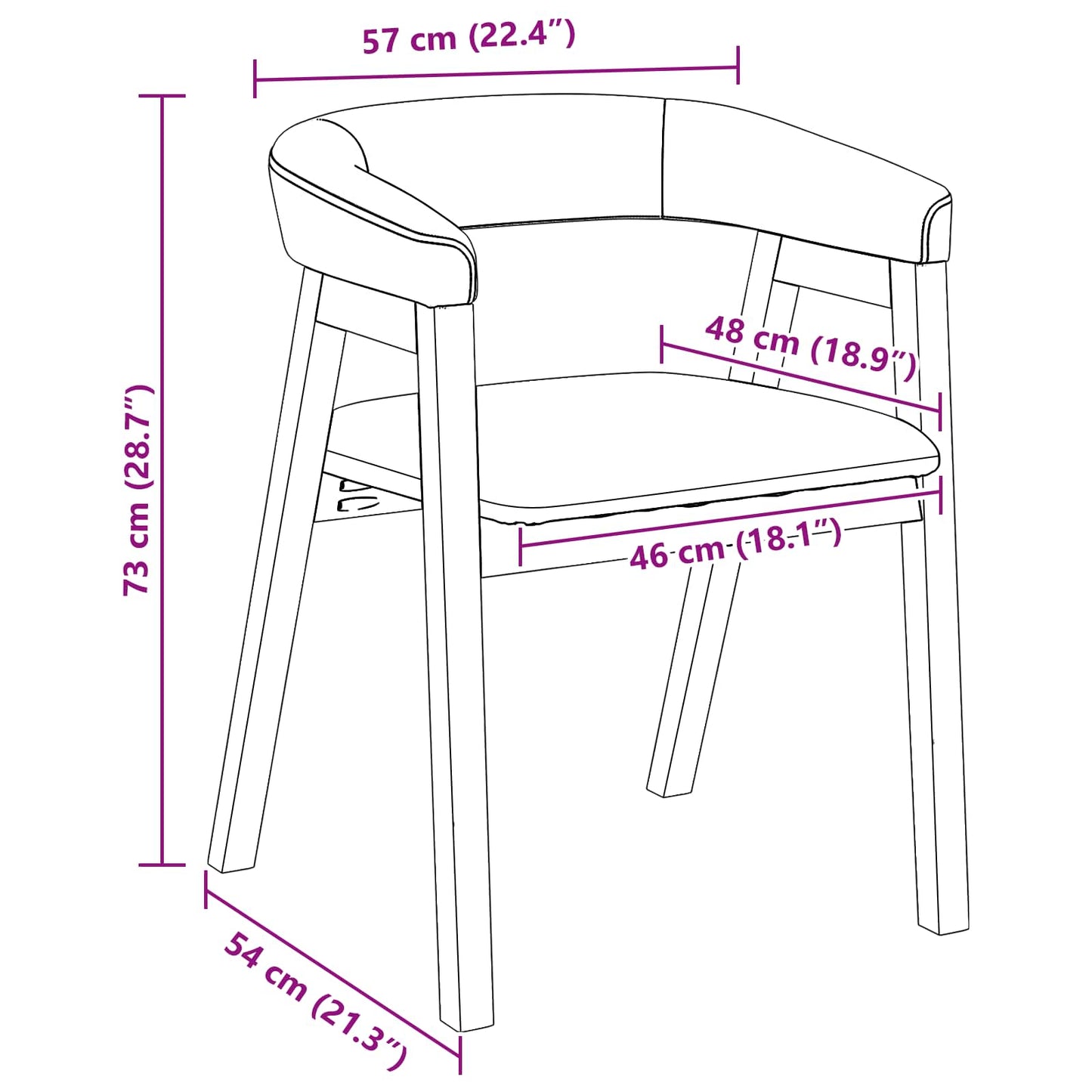 vidaXL Καρέκλες φαγητού 2 pcs Ανοιχτό καφέ 54 x 57 x 73 εκ