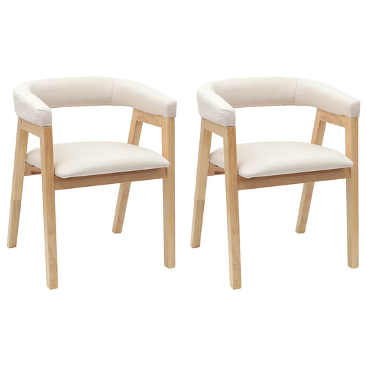 vidaXL Καρέκλες φαγητού 2 pcs Φυσικό 54 x 57 x 73 εκ