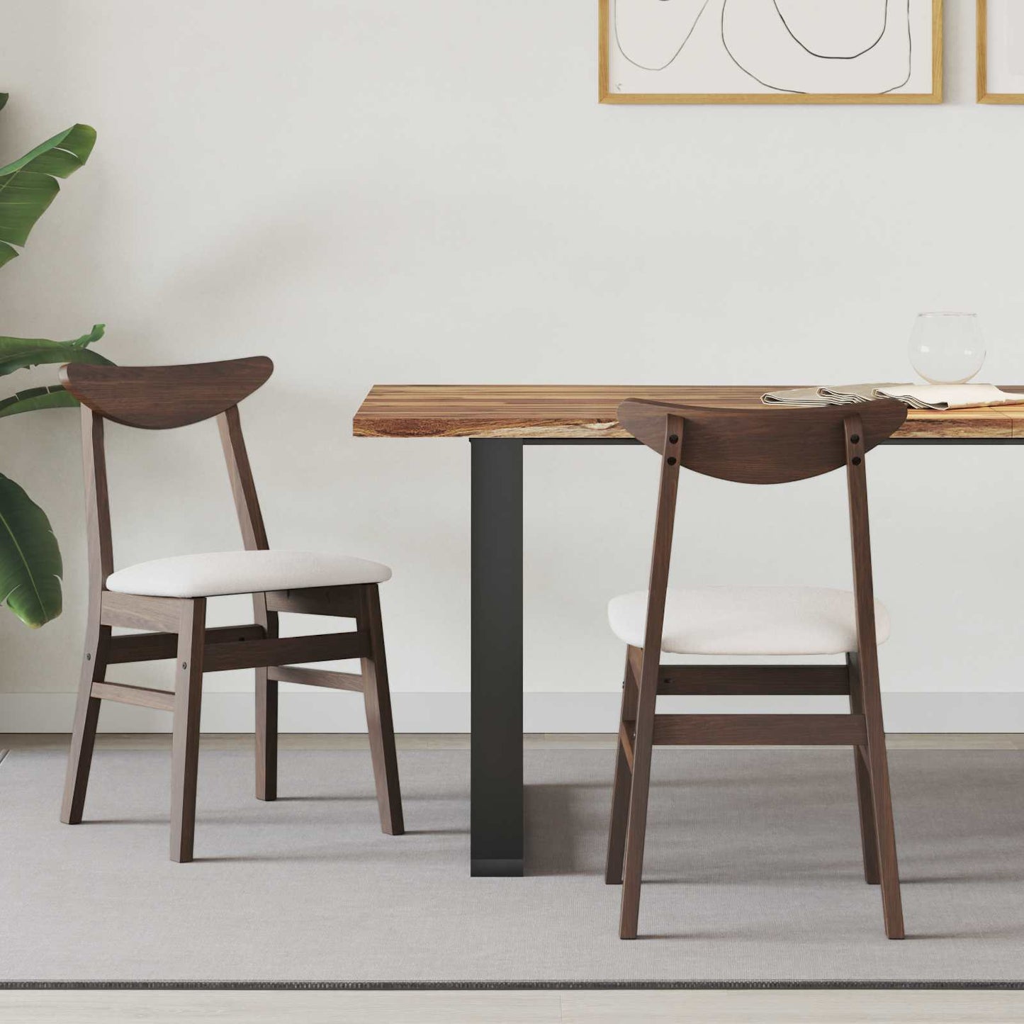 vidaXL Καρέκλες φαγητού 2 pcs Ανοιχτό καφέ 42 x 47.5 x 81 εκ