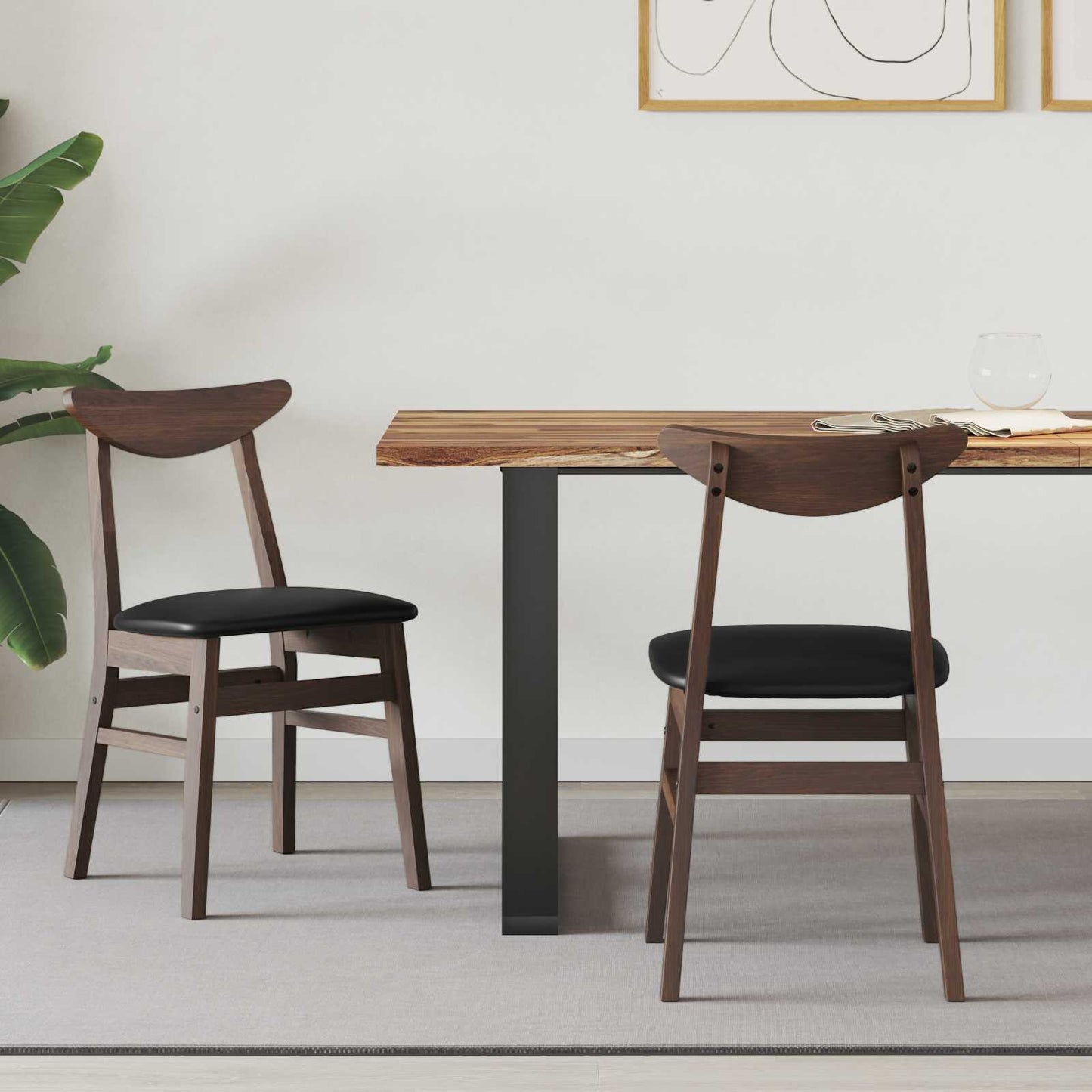 vidaXL Καρέκλες φαγητού 2 pcs Ανοιχτό καφέ 42 x 47.5 x 81 εκ