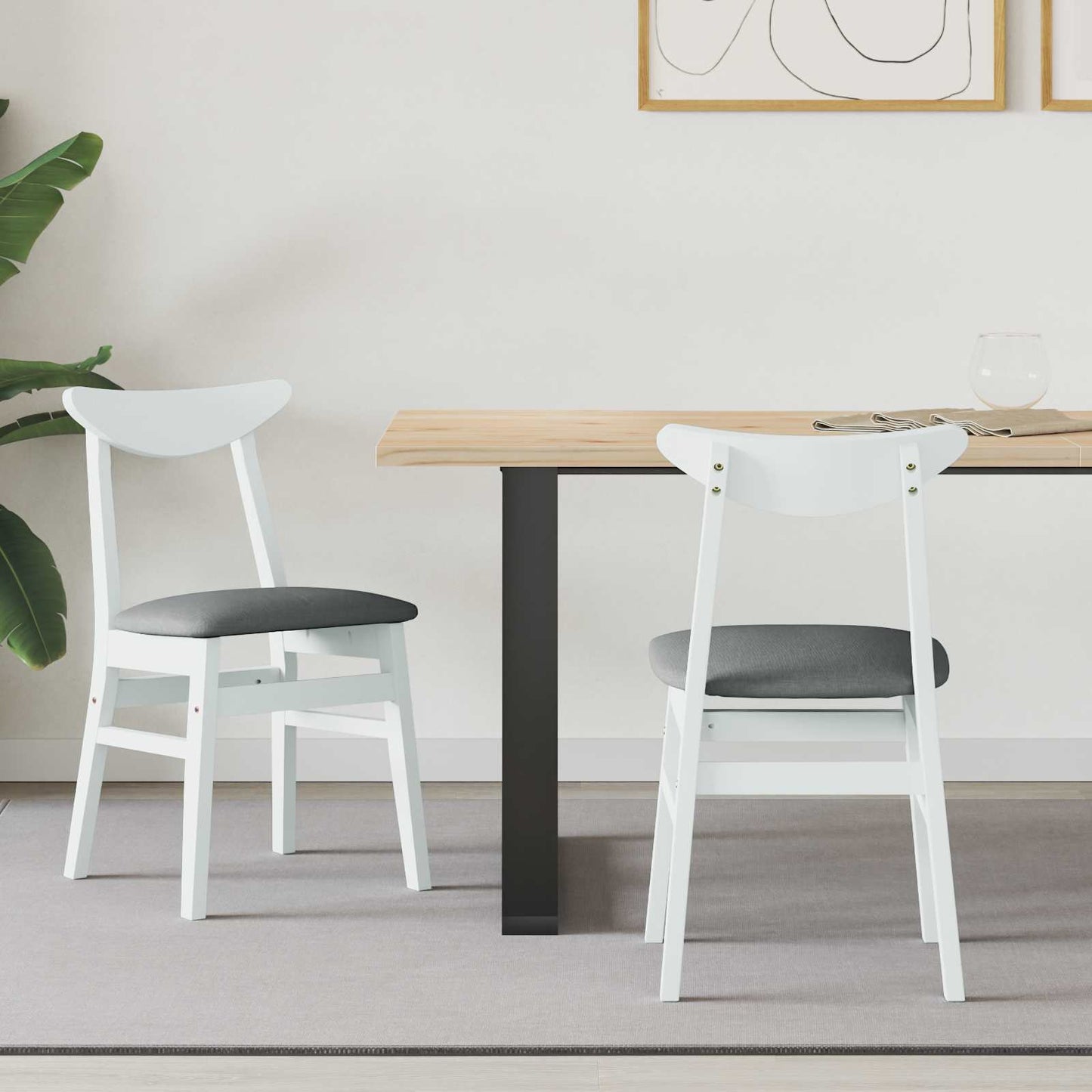 vidaXL Καρέκλες φαγητού 2 pcs Λευκό 42 x 47.5 x 81 εκ