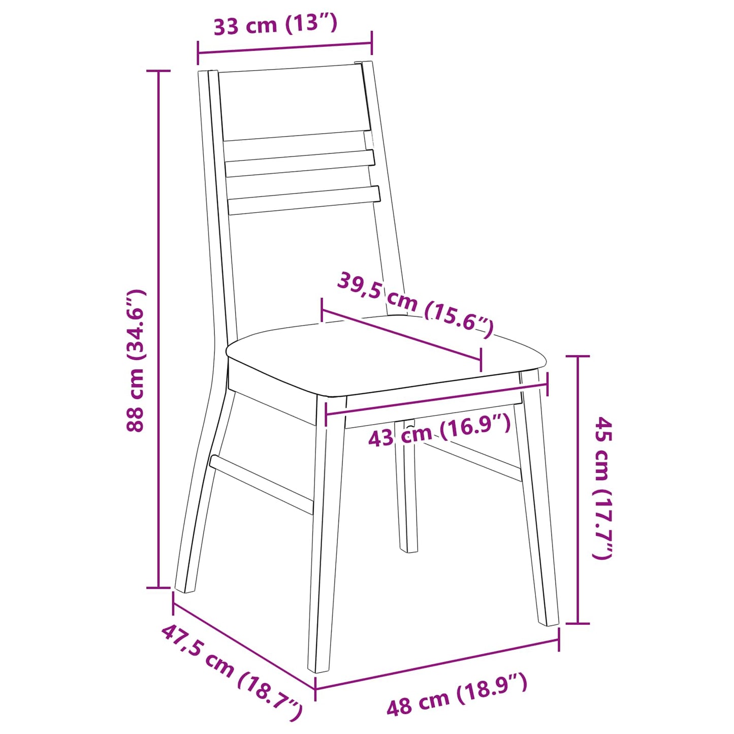 vidaXL Καρέκλες φαγητού 2 pcs Ανοιχτό καφέ 43 x 54 x 89 εκ.