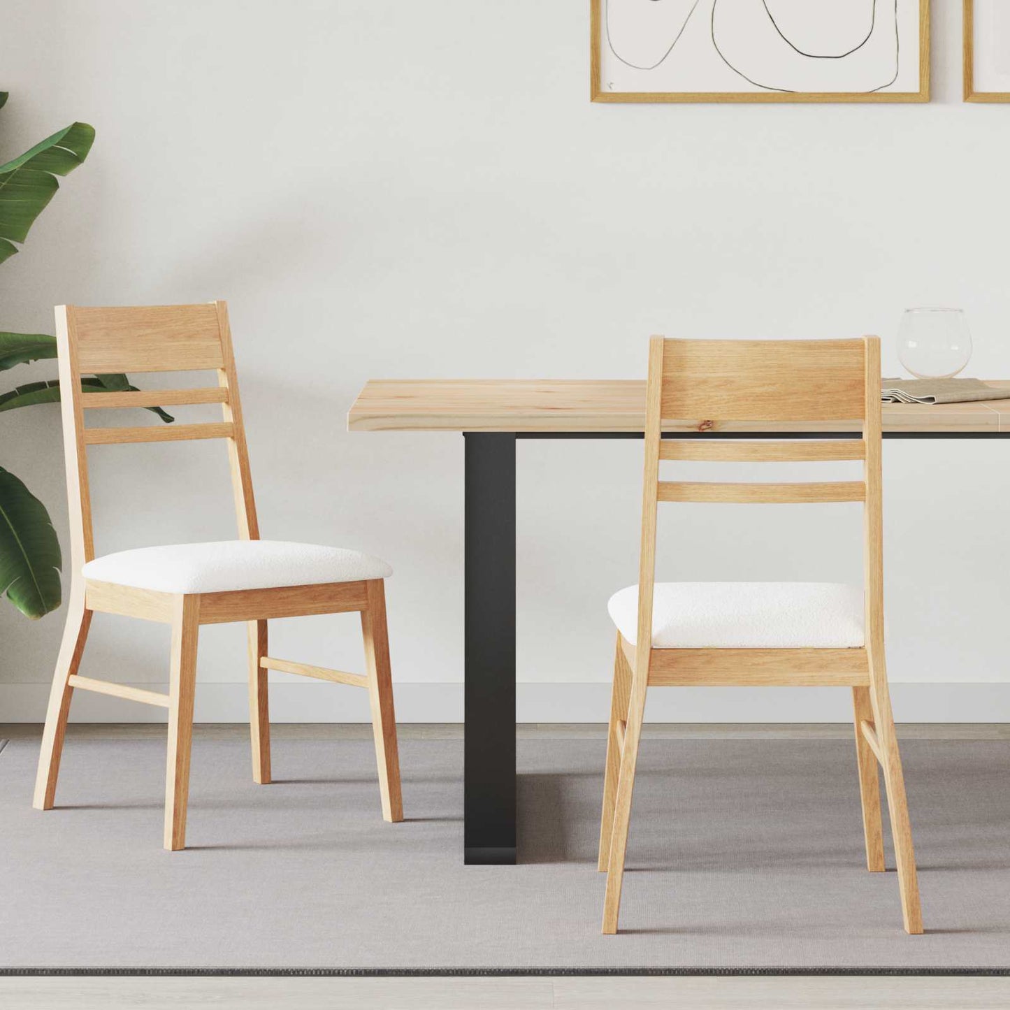 vidaXL Καρέκλες φαγητού 2 pcs Φυσικό 43 x 54 x 89 εκ.