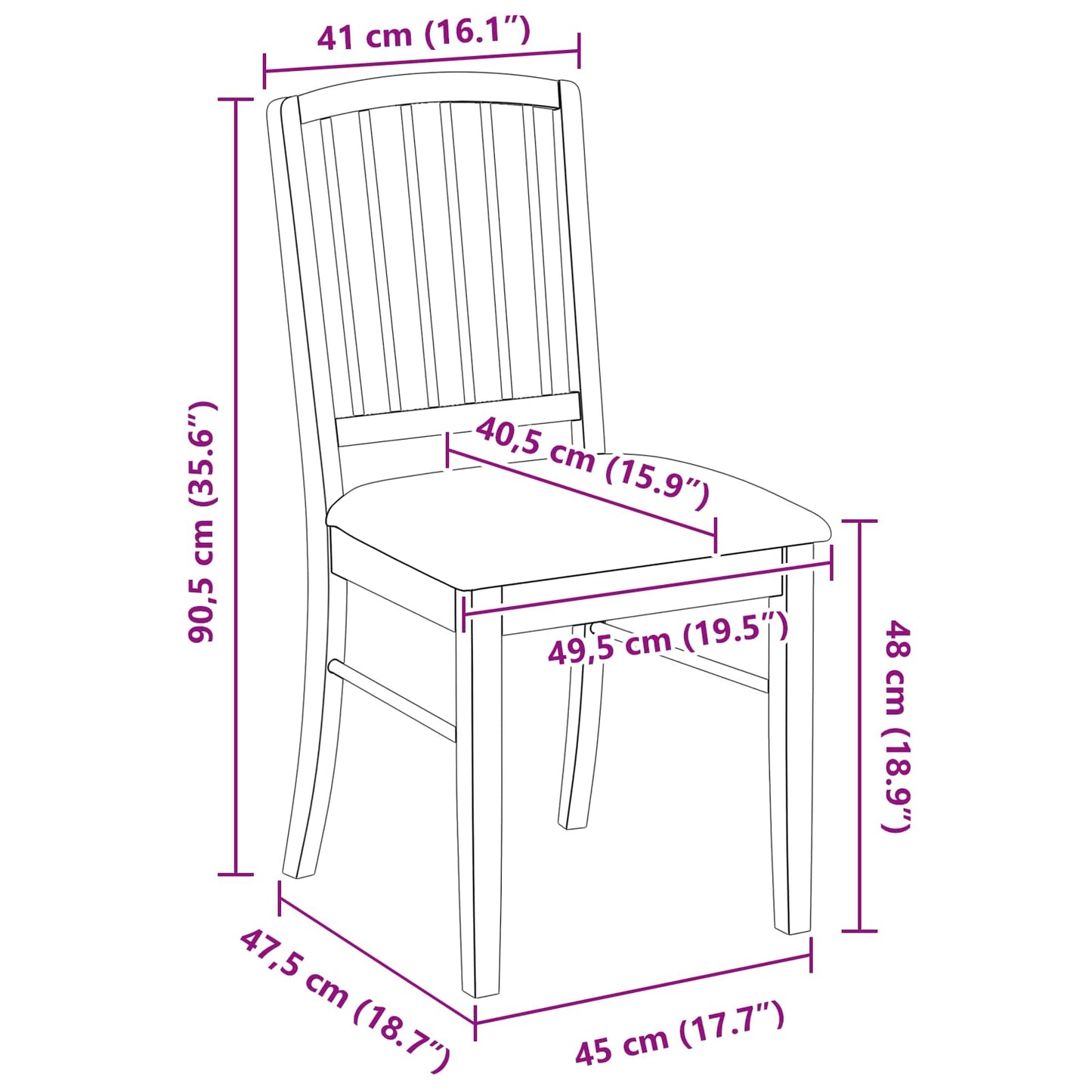 vidaXL Καρέκλες φαγητού 2 pcs Φυσικό 50 x 52,5 x 91 εκ