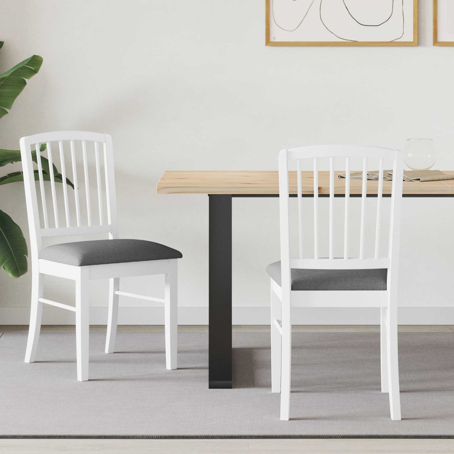vidaXL Καρέκλες φαγητού 2 pcs Λευκό 50 x 52,5 x 91 εκ