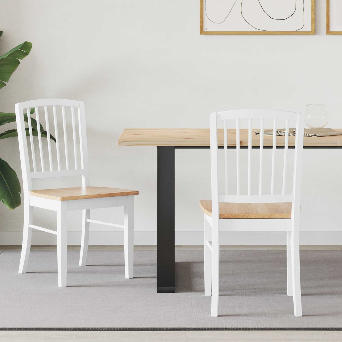 vidaXL Καρέκλες φαγητού 2 pcs Λευκό 50 x 52,5 x 91 εκ