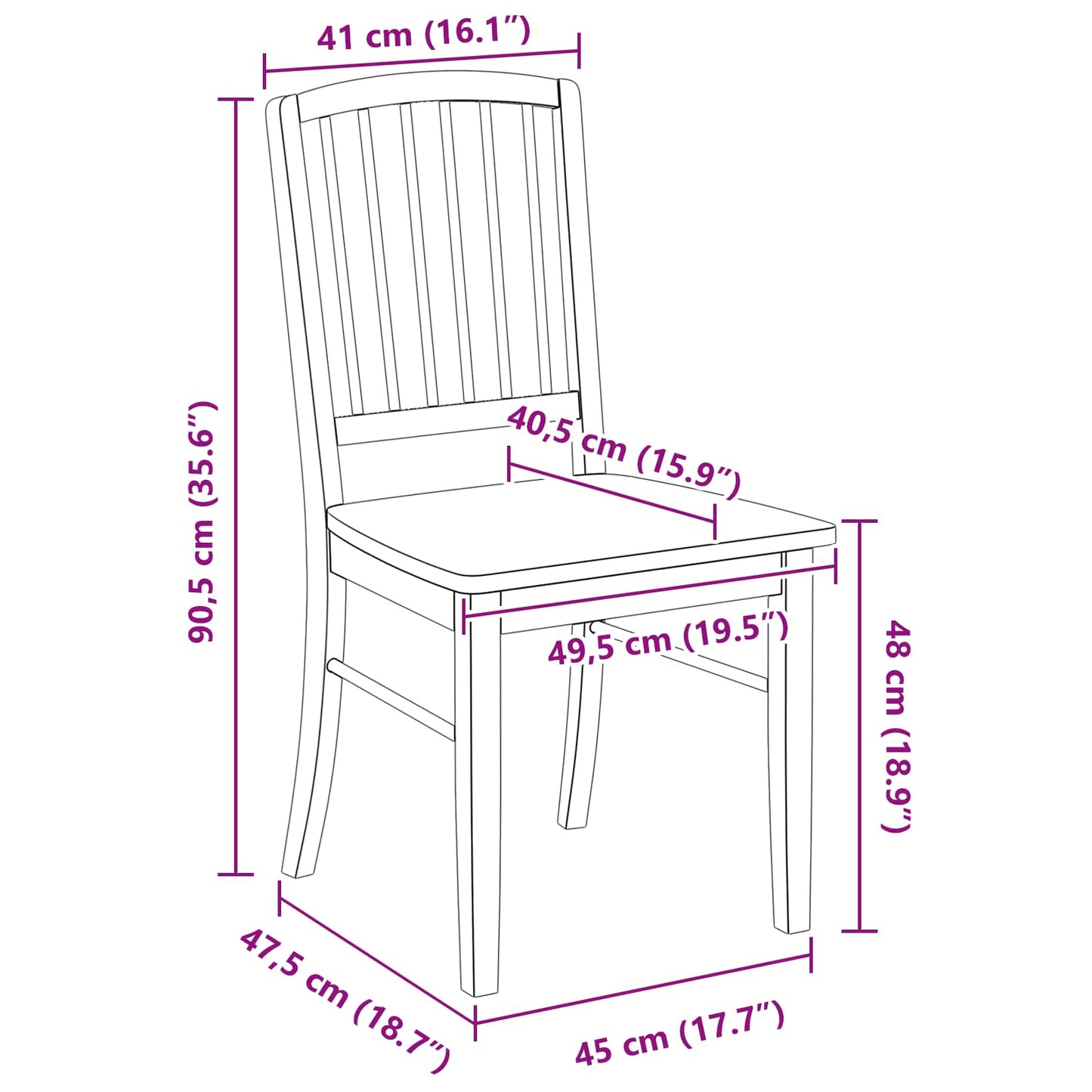 vidaXL Καρέκλες φαγητού 2 pcs Λευκό 50 x 52,5 x 91 εκ