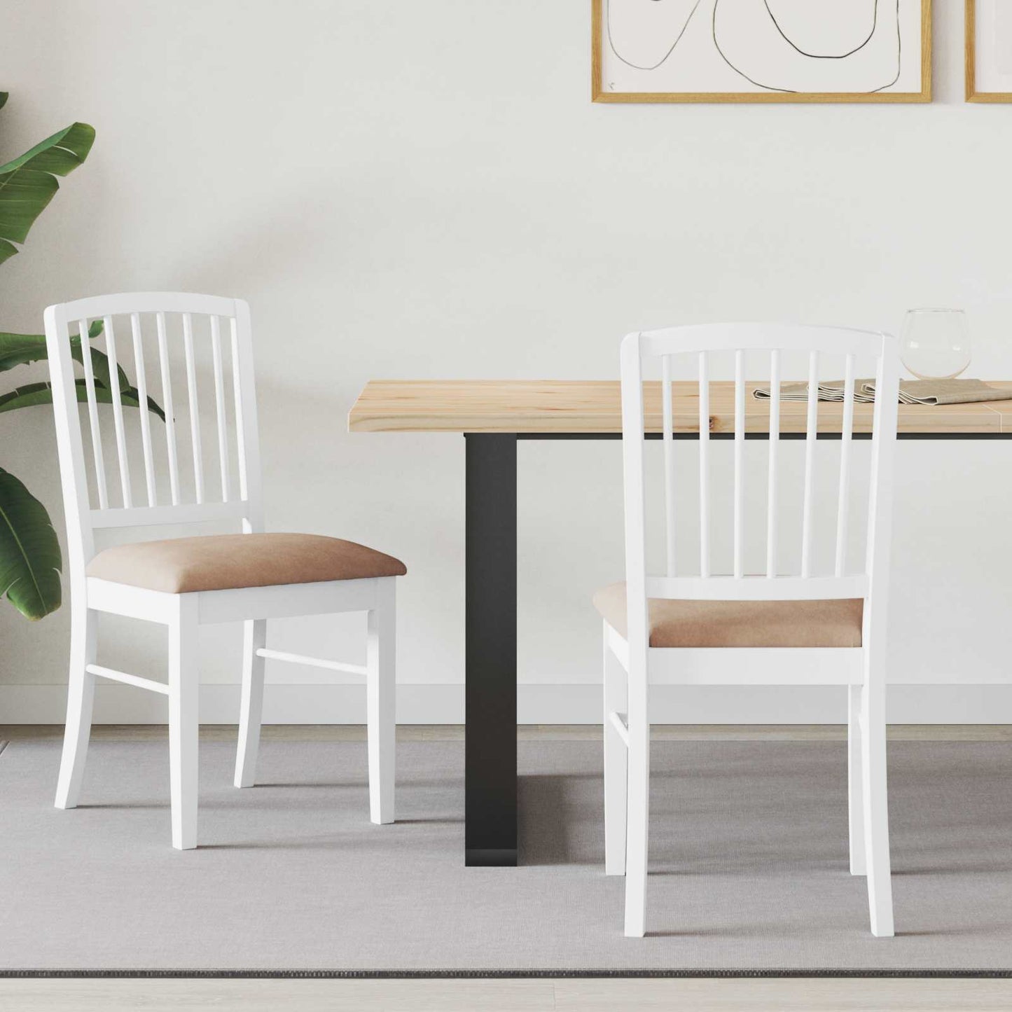 vidaXL Καρέκλες φαγητού 2 pcs Λευκό 50 x 52,5 x 91 εκ