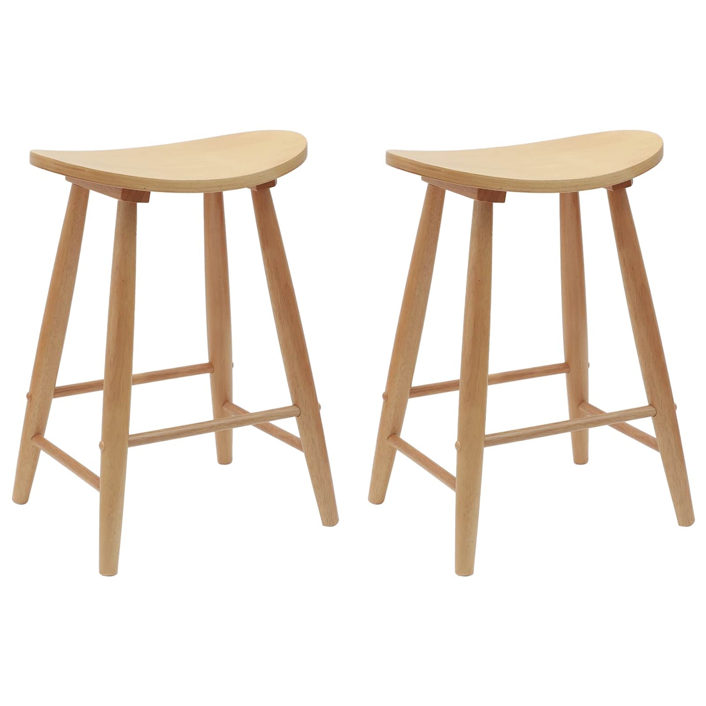 vidaXL Καρέκλες φαγητού 2 pcs Φυσικό 46 x 37 x 63 εκ
