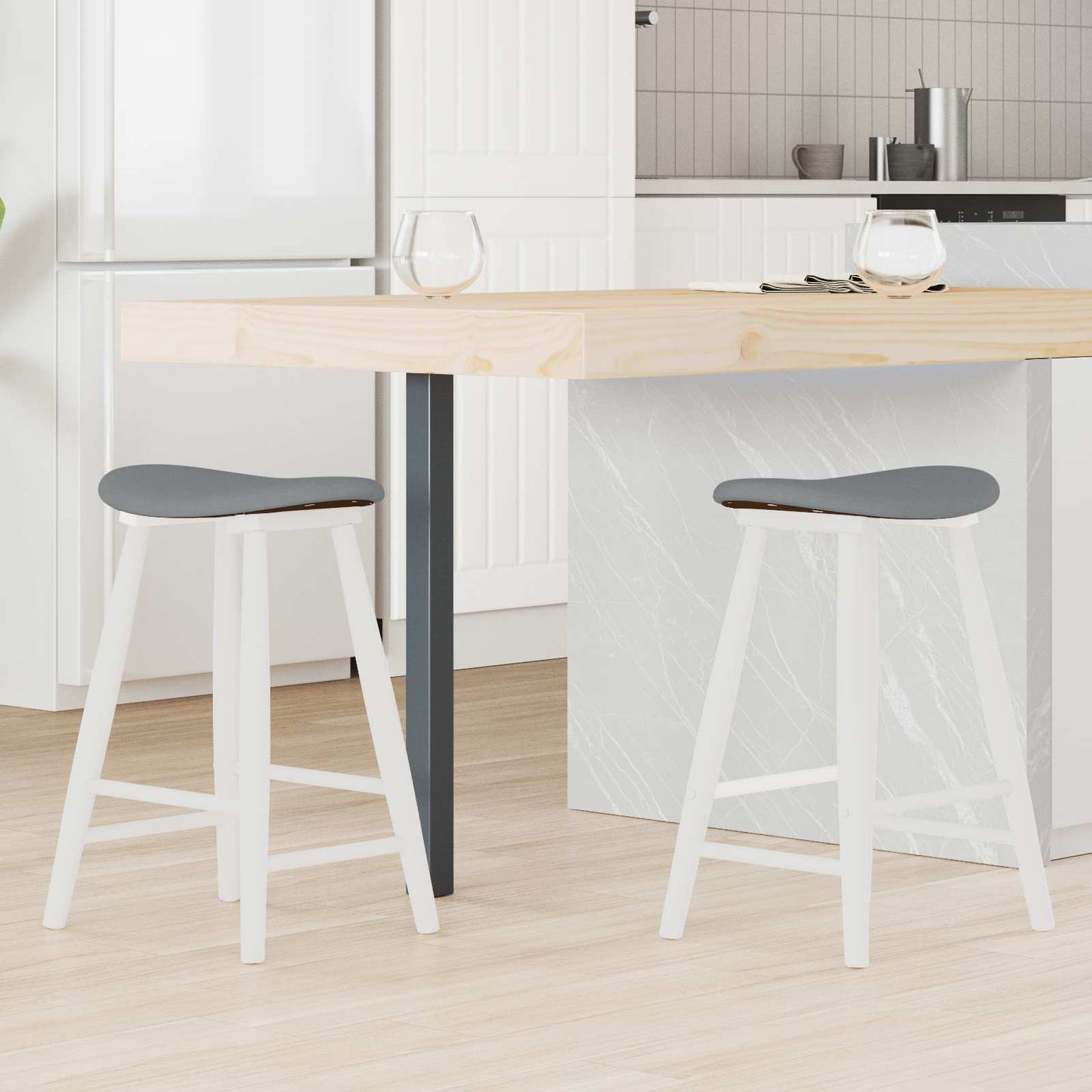 vidaXL Καρέκλες φαγητού 2 pcs Λευκό 46 x 37 x 63 εκ