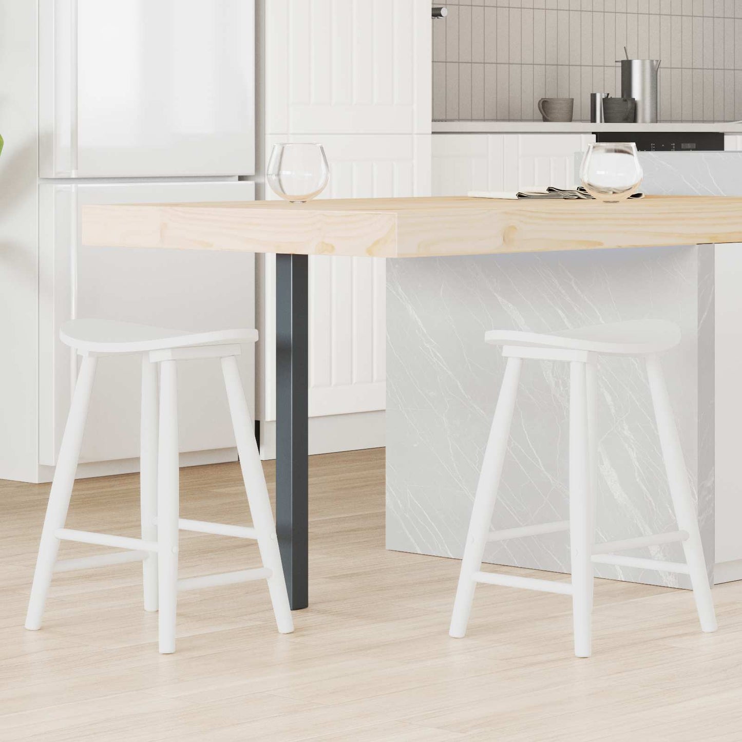 vidaXL Καρέκλες φαγητού 2 pcs Λευκό 46 x 37 x 63 εκ