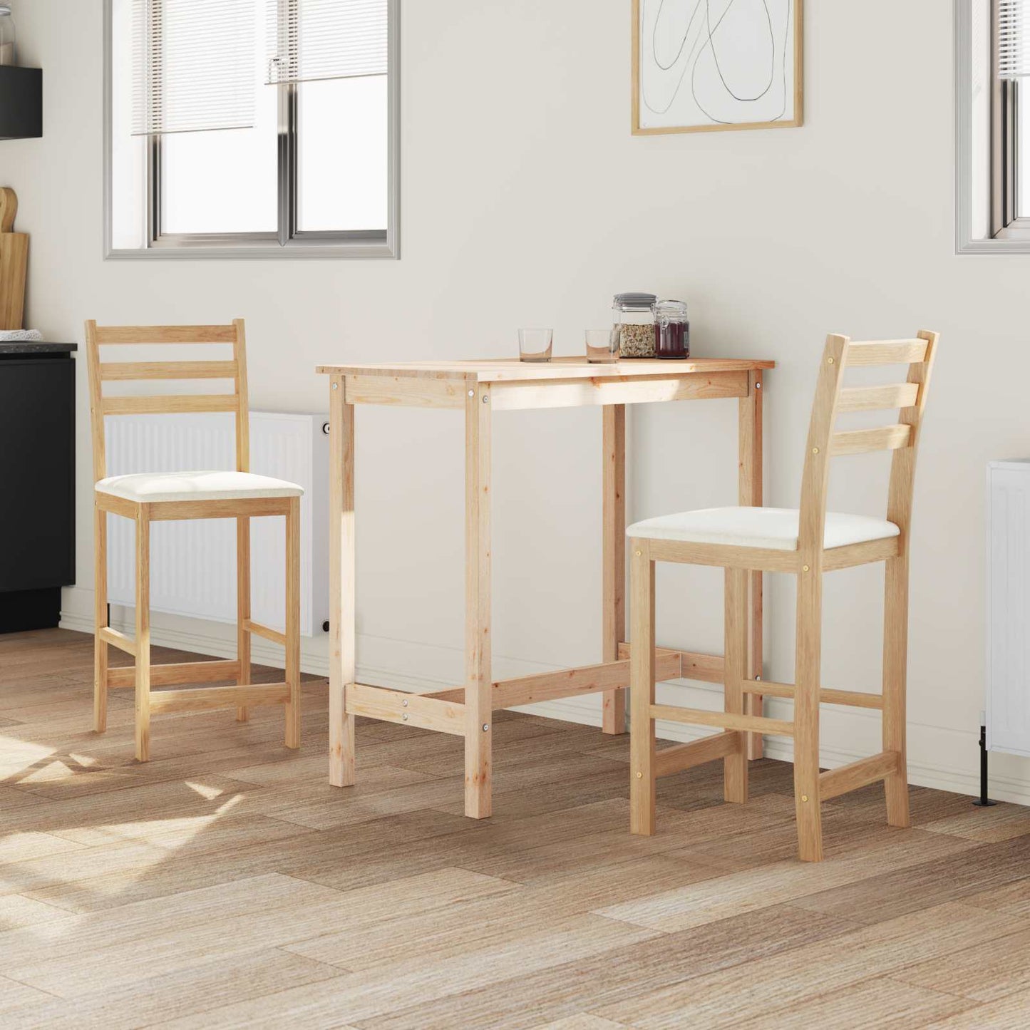 vidaXL Καρέκλες φαγητού 2 pcs Φυσικό 40 x 47,5 x 99,5 εκ