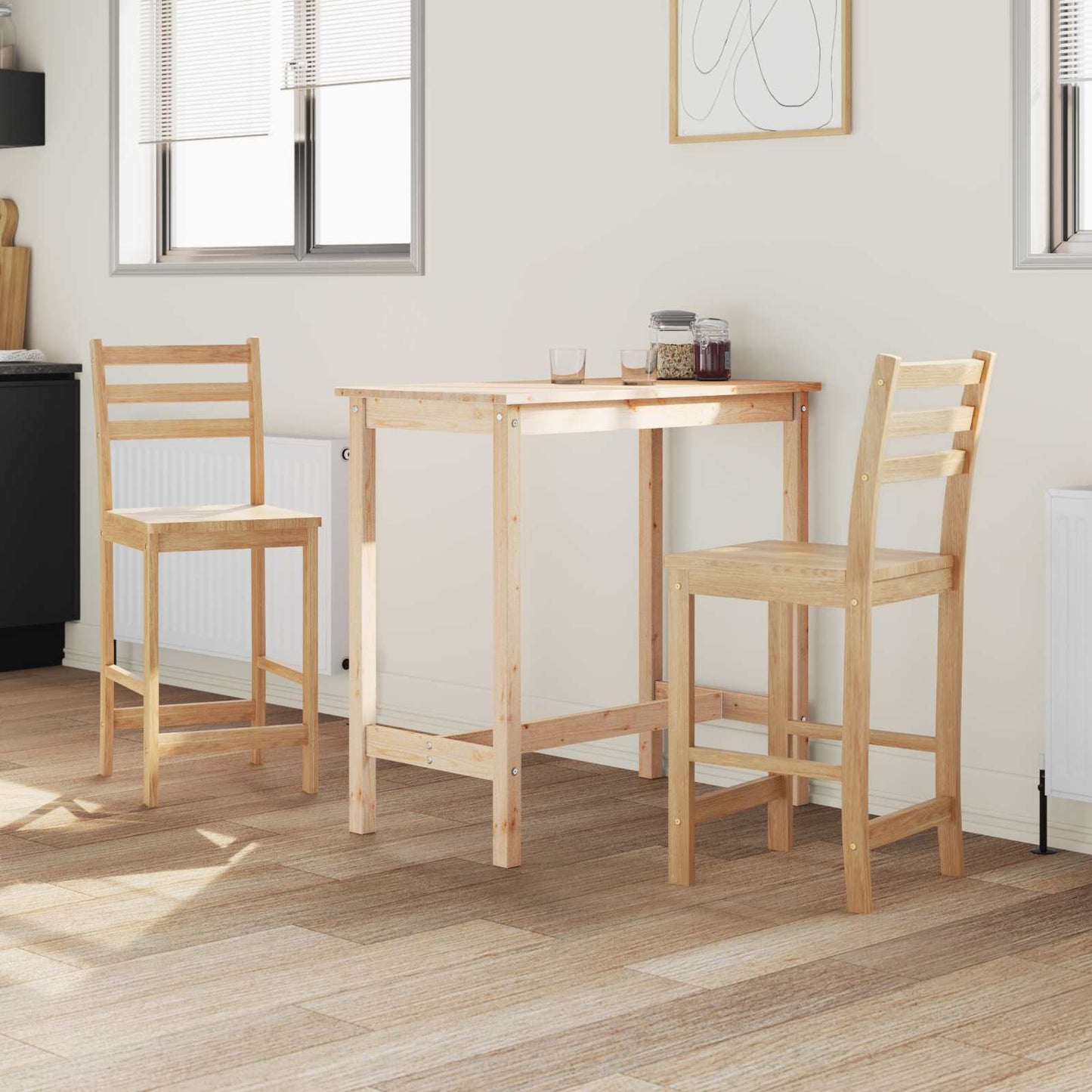 vidaXL Καρέκλες φαγητού 2 pcs Φυσικό 40 x 47,5 x 99,5 εκ