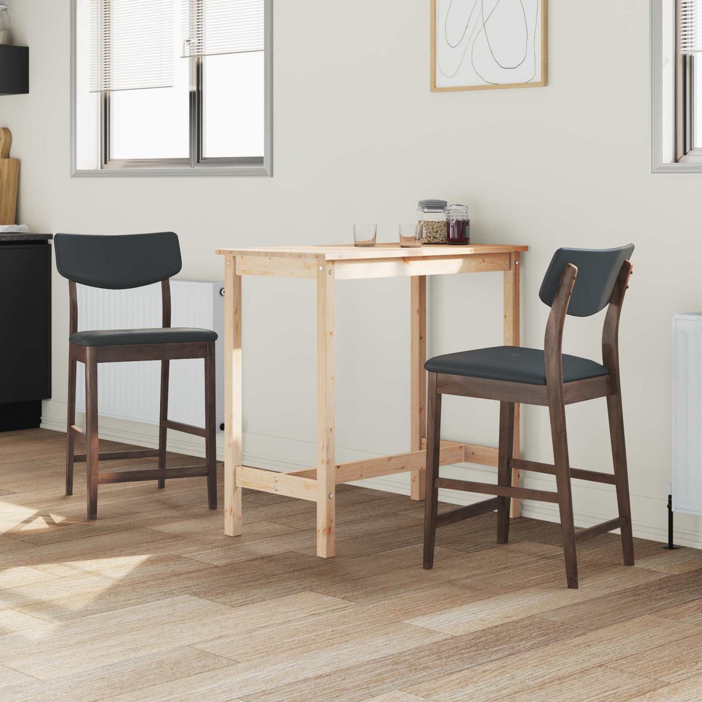 vidaXL Καρέκλες φαγητού 2 pcs Ανοιχτό καφέ 48 x 49 x 95 εκ.