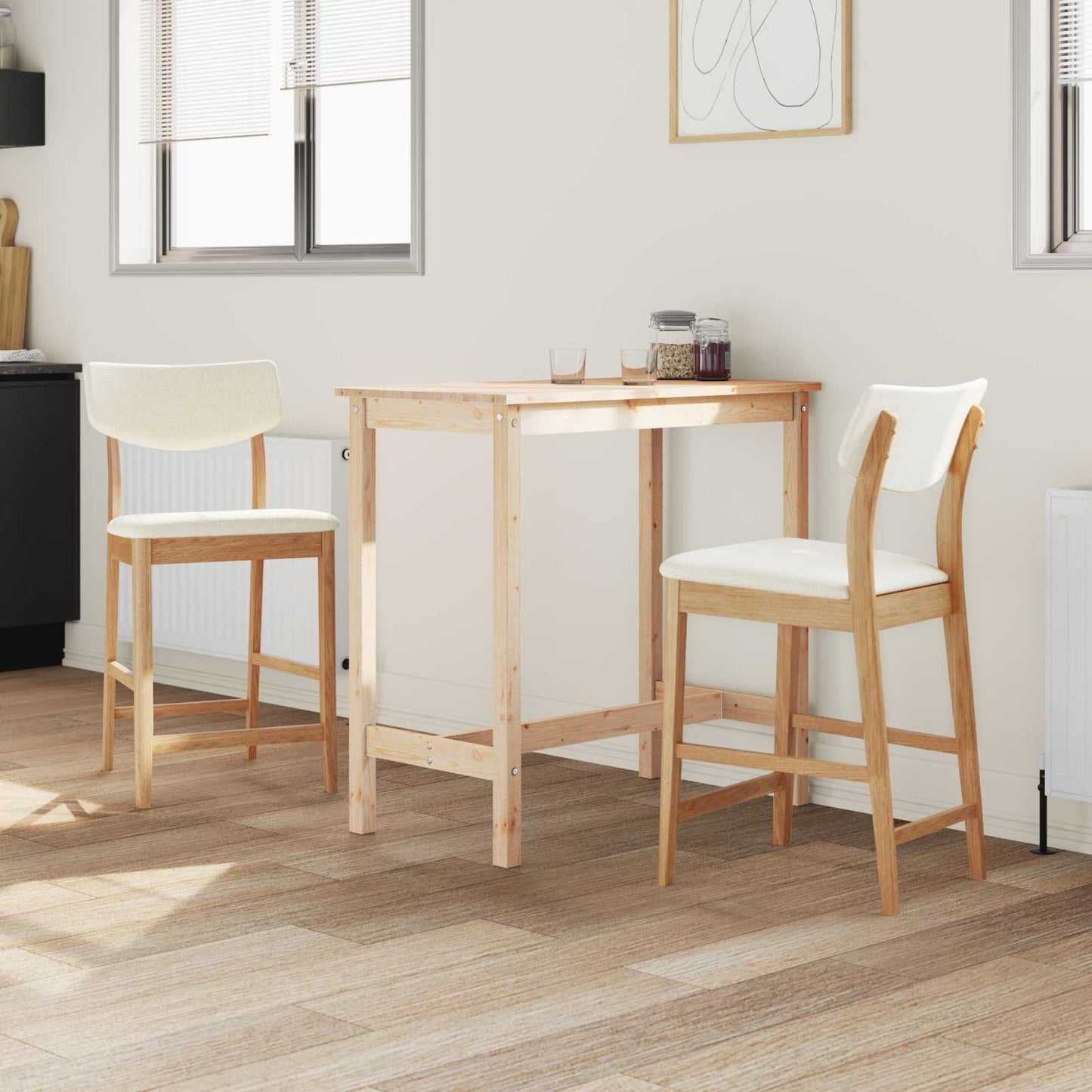 vidaXL Καρέκλες φαγητού 2 pcs Φυσικό 48 x 49 x 95 εκ.