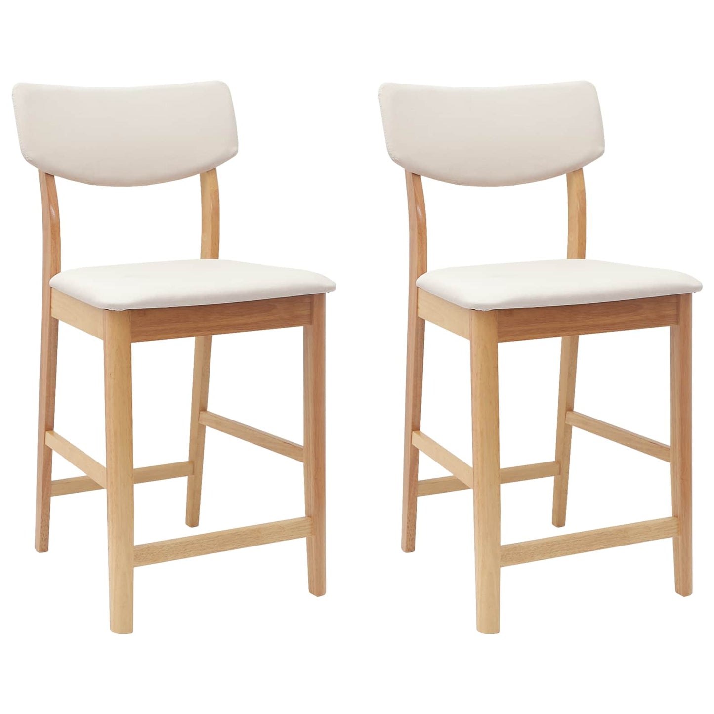 vidaXL Καρέκλες φαγητού 2 pcs Φυσικό 48 x 49 x 95 εκ.
