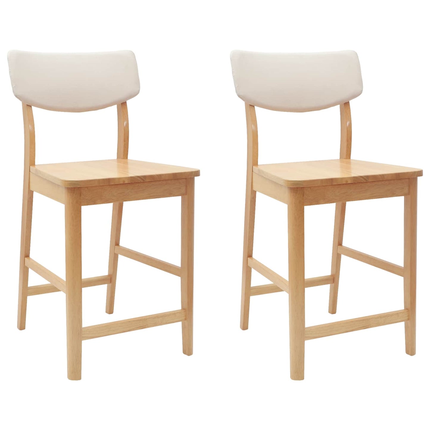 vidaXL Καρέκλες φαγητού 2 pcs Φυσικό 48 x 49 x 95 εκ.