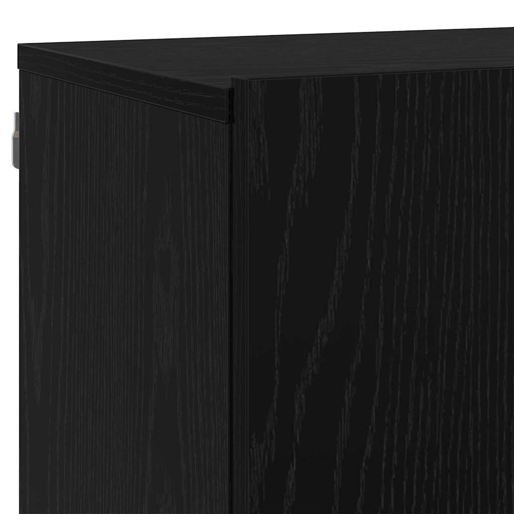 vidaXL Μονάδες TV Επιτοίχιο 6 pcs Μαύρη δρυς Επεξεργασμένο ξύλο