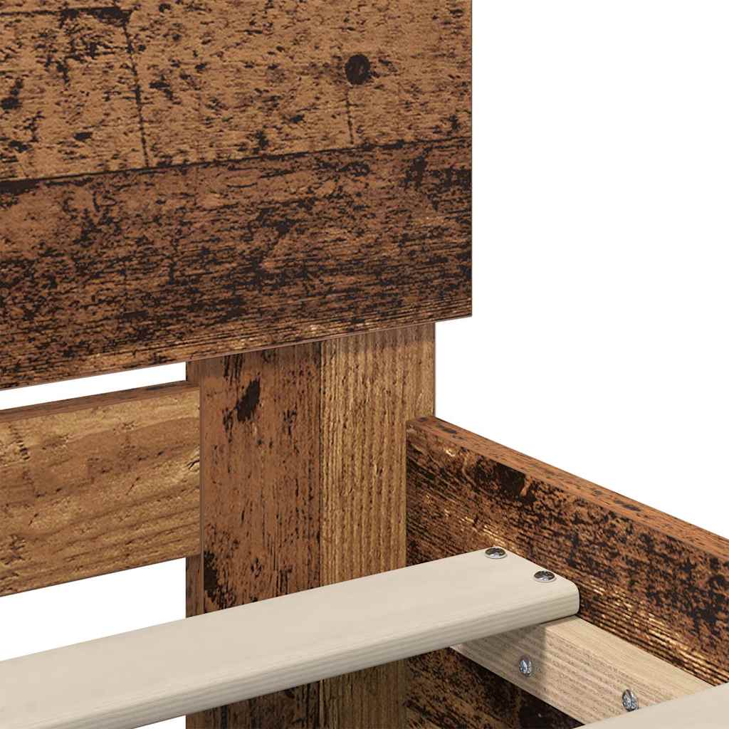 vidaXL Σκελετός Κρεβατιού Παλιό Ξύλο 135 x 190 cm Επεξεργασμένο ξύλο