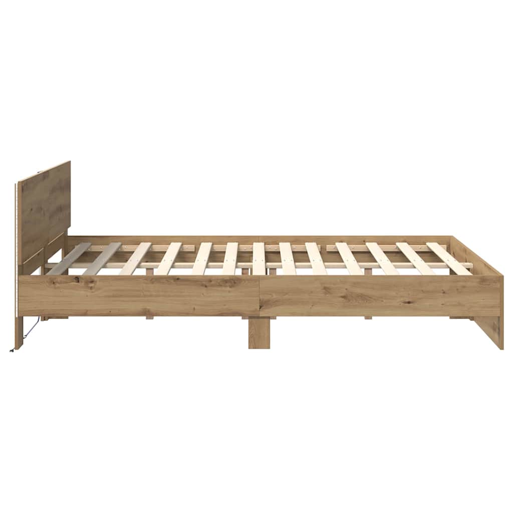 vidaXL Σκελετός Κρεβατιού Artisan Oak 135 x 190 cm Επεξεργασμένο ξύλο