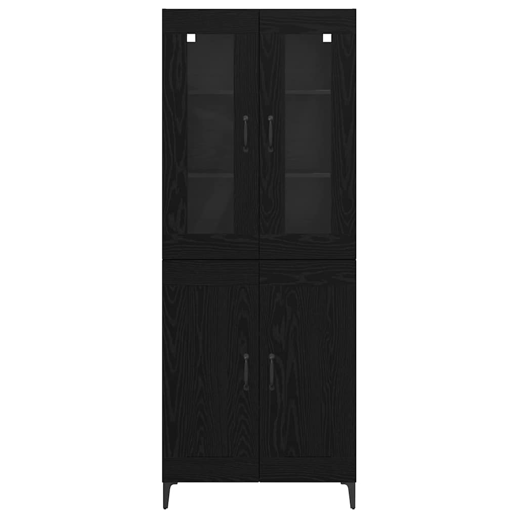 vidaXL Highboard Μαύρη Οξυά 69,5 x 34 x 180 εκ. Επεξεργασμένο ξύλο