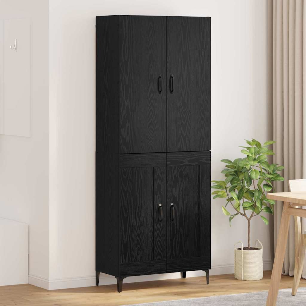 vidaXL Highboard Μαύρη Οξυά 69,5 x 34 x 180 εκ. Επεξεργασμένο ξύλο