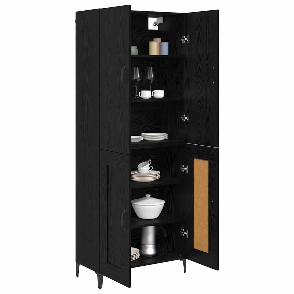 vidaXL Highboard Μαύρη Οξυά 69,5 x 34 x 180 εκ. Επεξεργασμένο ξύλο