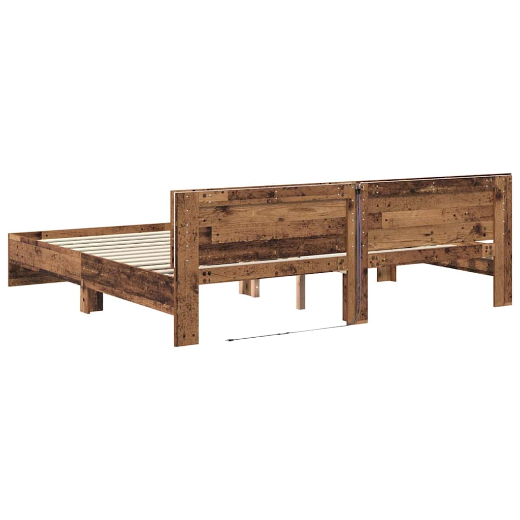 vidaXL Σκελετός Κρεβατιού Παλιό Ξύλο 180 x 200 cm Επεξεργασμένο ξύλο