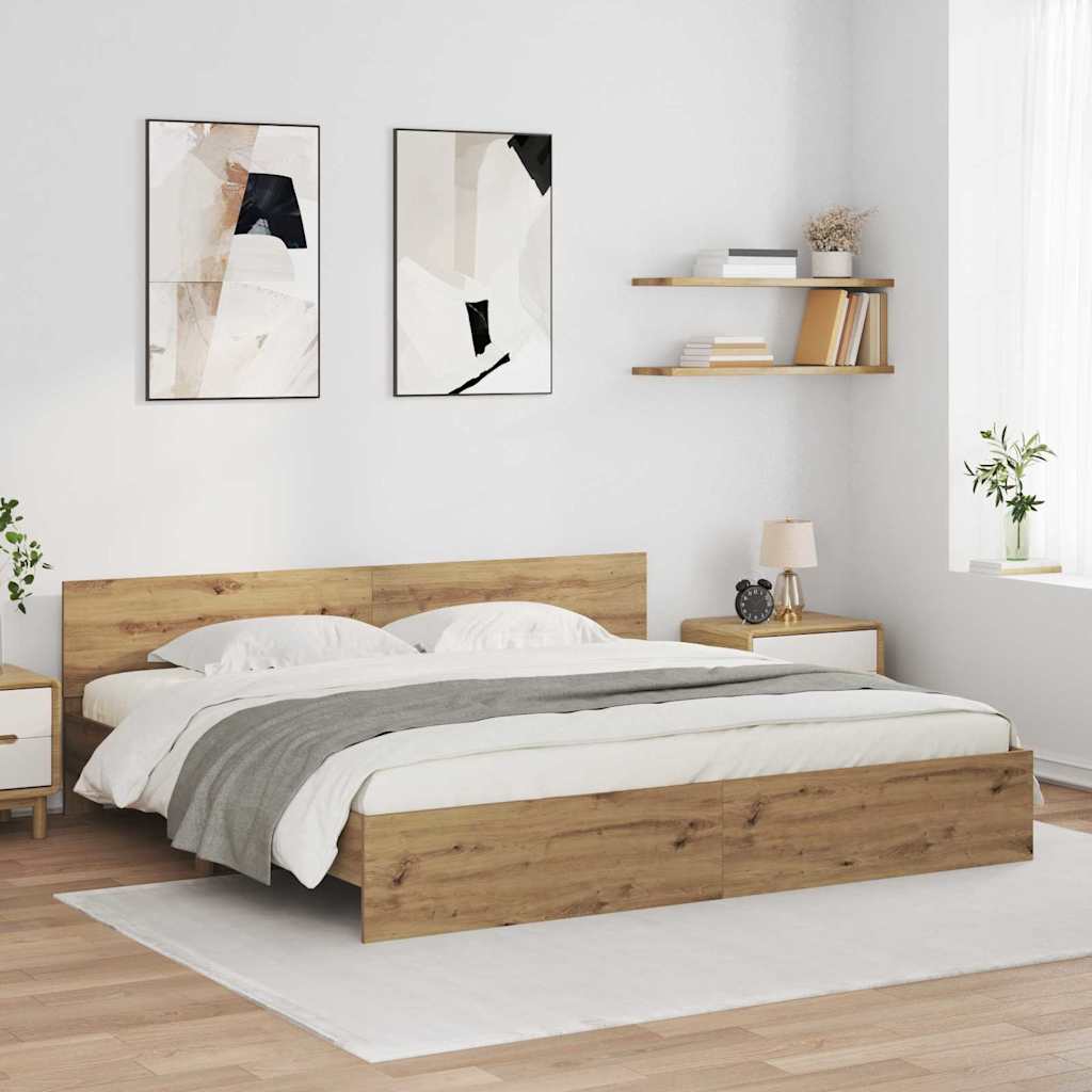 vidaXL Σκελετός Κρεβατιού Artisan Oak 180 x 200 cm Επεξεργασμένο ξύλο