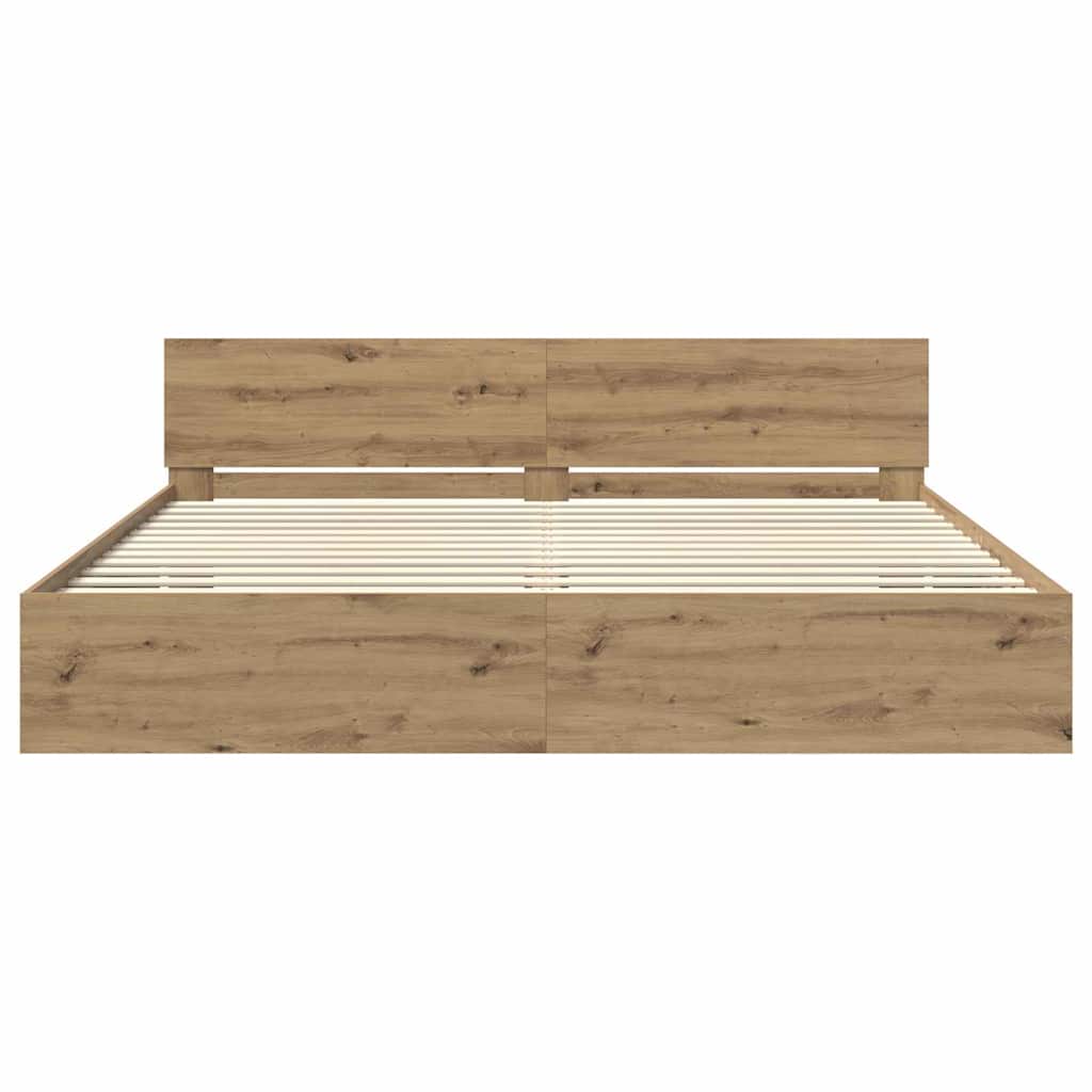 vidaXL Σκελετός Κρεβατιού Artisan Oak 180 x 200 cm Επεξεργασμένο ξύλο