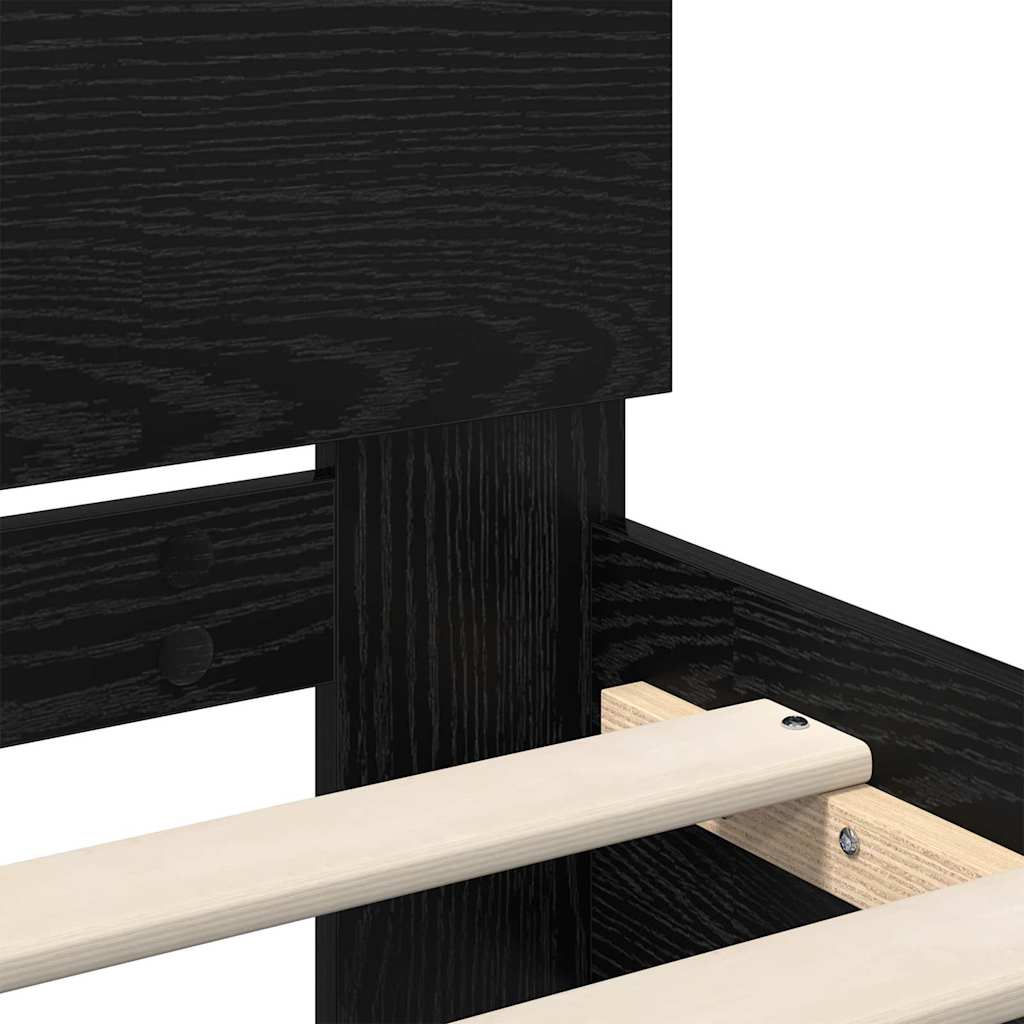 vidaXL Σκελετός Κρεβατιού Μαύρη Οξυά 180 x 200 cm Επεξεργασμένο ξύλο