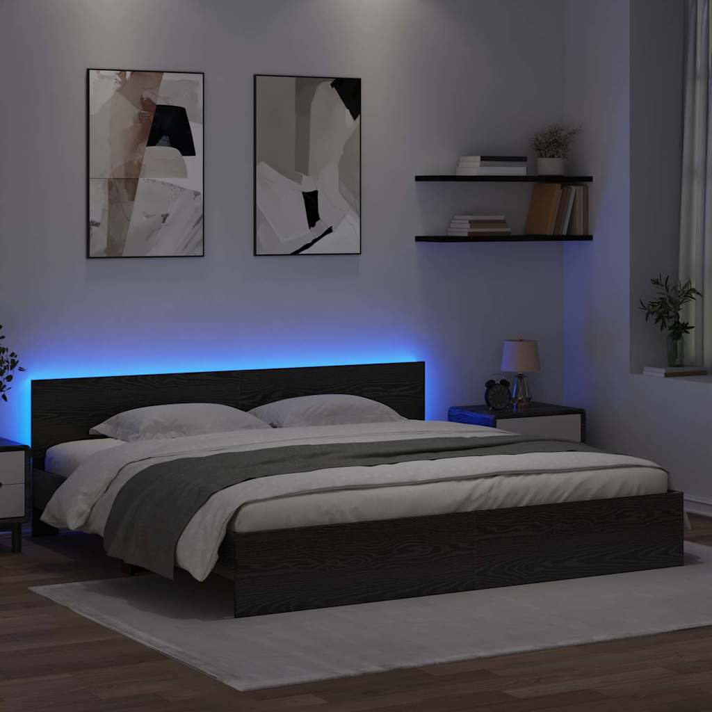 vidaXL Σκελετός Κρεβατιού Μαύρη Οξυά 180 x 200 cm Επεξεργασμένο ξύλο