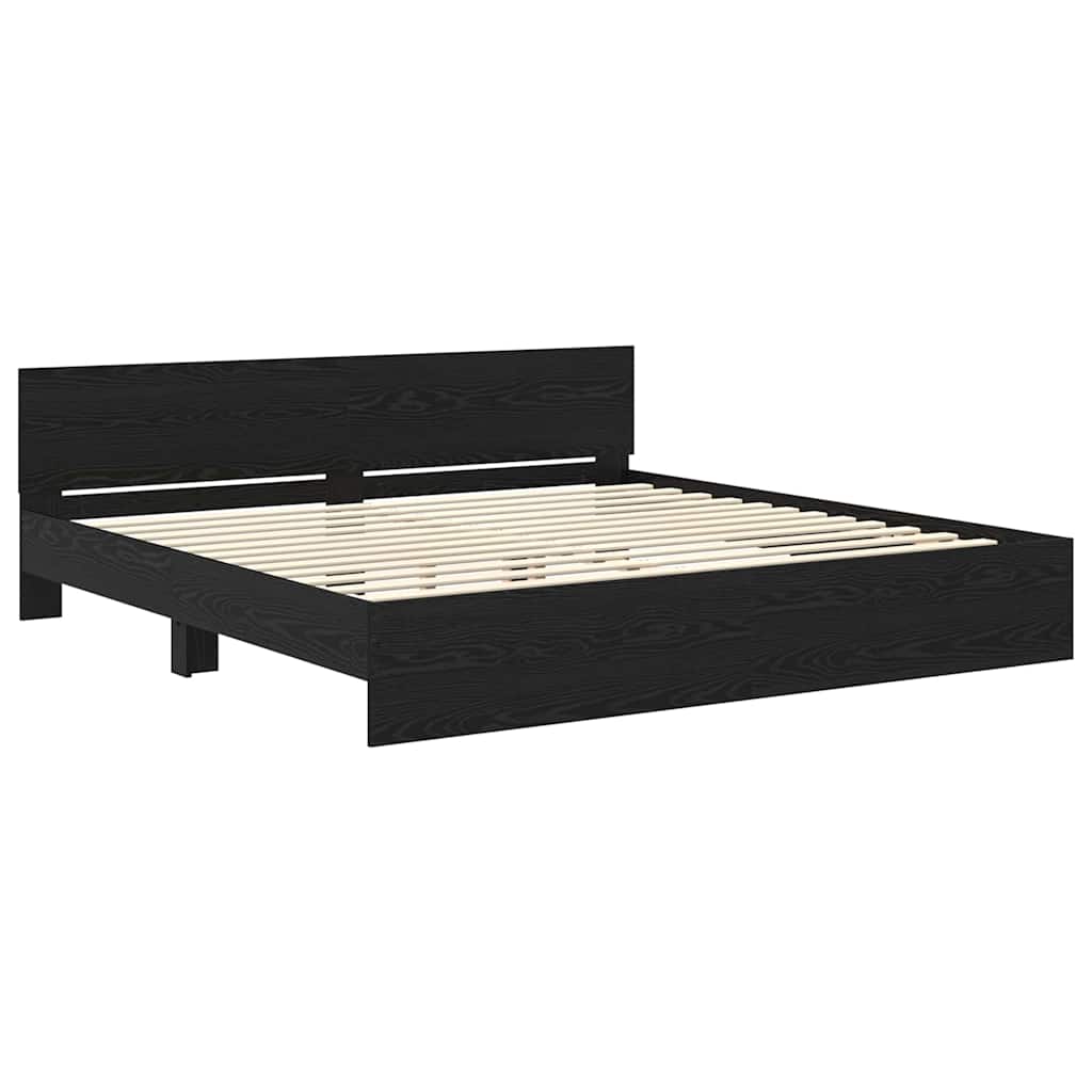 vidaXL Σκελετός Κρεβατιού Μαύρη Οξυά 180 x 200 cm Επεξεργασμένο ξύλο