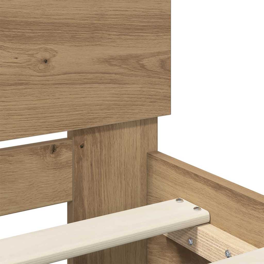 vidaXL Σκελετός Κρεβατιού Artisan Oak 140 x 200 cm Επεξεργασμένο ξύλο