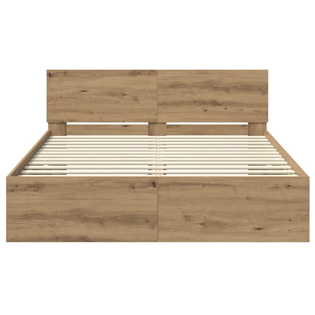 vidaXL Σκελετός Κρεβατιού Artisan Oak 140 x 200 cm Επεξεργασμένο ξύλο