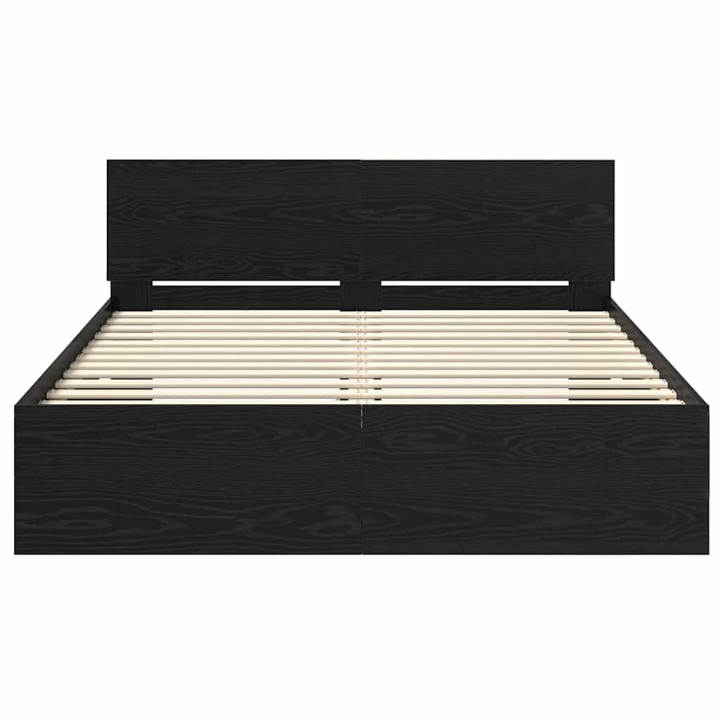 vidaXL Σκελετός Κρεβατιού Μαύρη Οξυά 150 x 200 cm Επεξεργασμένο ξύλο