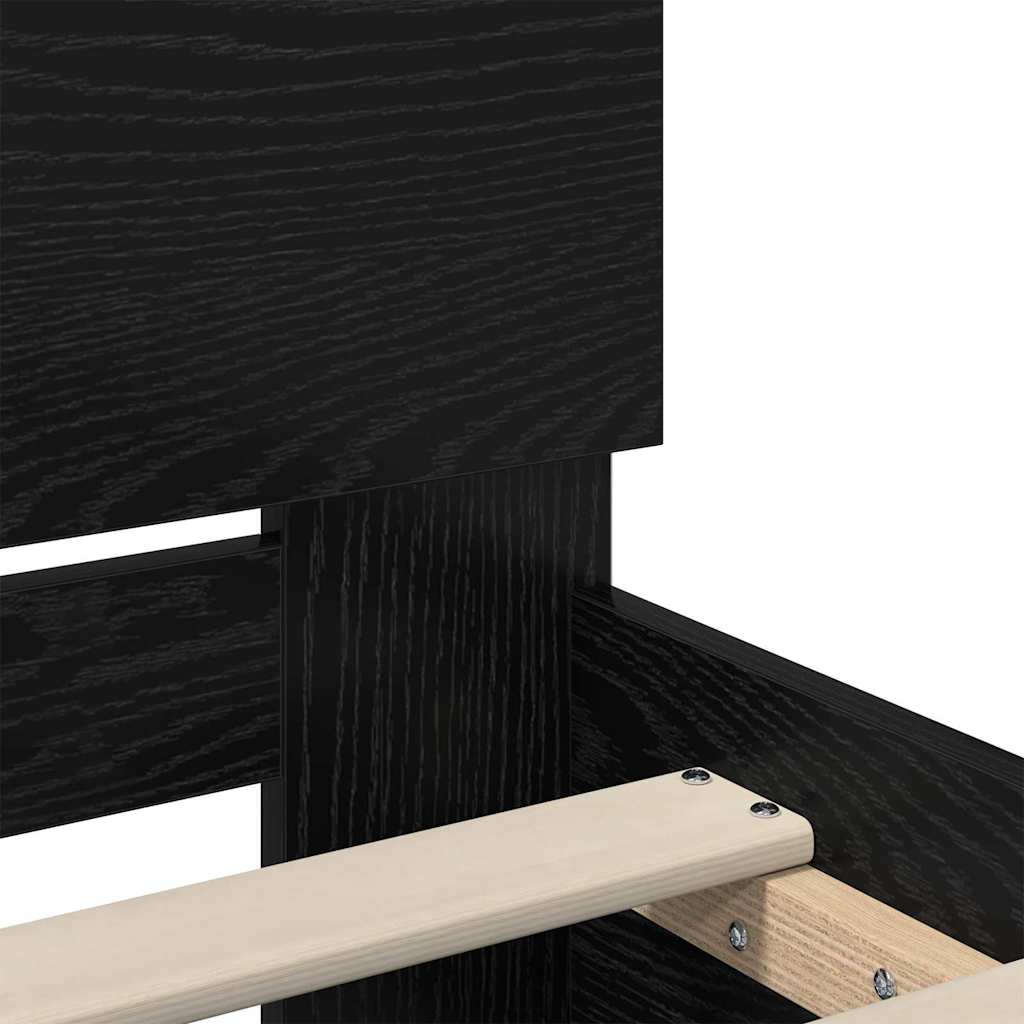 vidaXL Σκελετός Κρεβατιού Μαύρη Οξυά 160 x 200 cm Επεξεργασμένο ξύλο