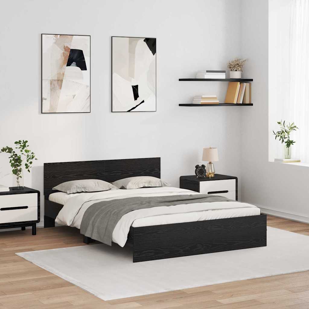 vidaXL Σκελετός Κρεβατιού Μαύρη Οξυά 160 x 200 cm Επεξεργασμένο ξύλο