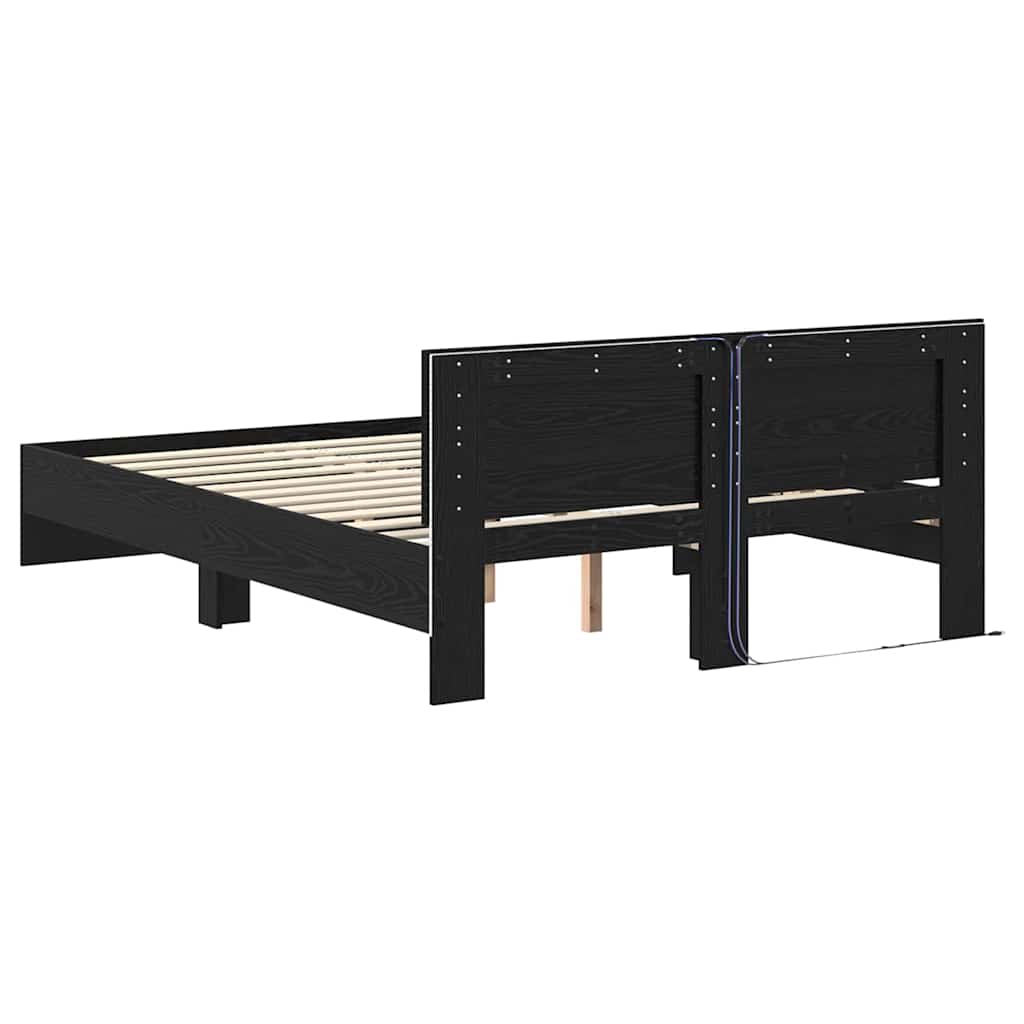 vidaXL Σκελετός Κρεβατιού Μαύρη Οξυά 160 x 200 cm Επεξεργασμένο ξύλο